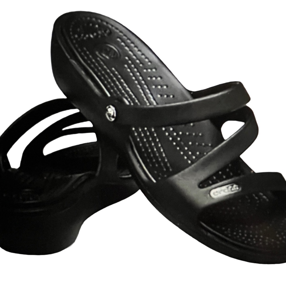 CROCS Patricia Wedge Strappy Slides Slip On Sandals Women’s size 9